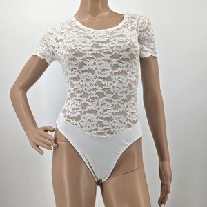 NWT Vintage 90s Victoria's Secret Gold Label Lace Bodysuit Lingerie Size Small